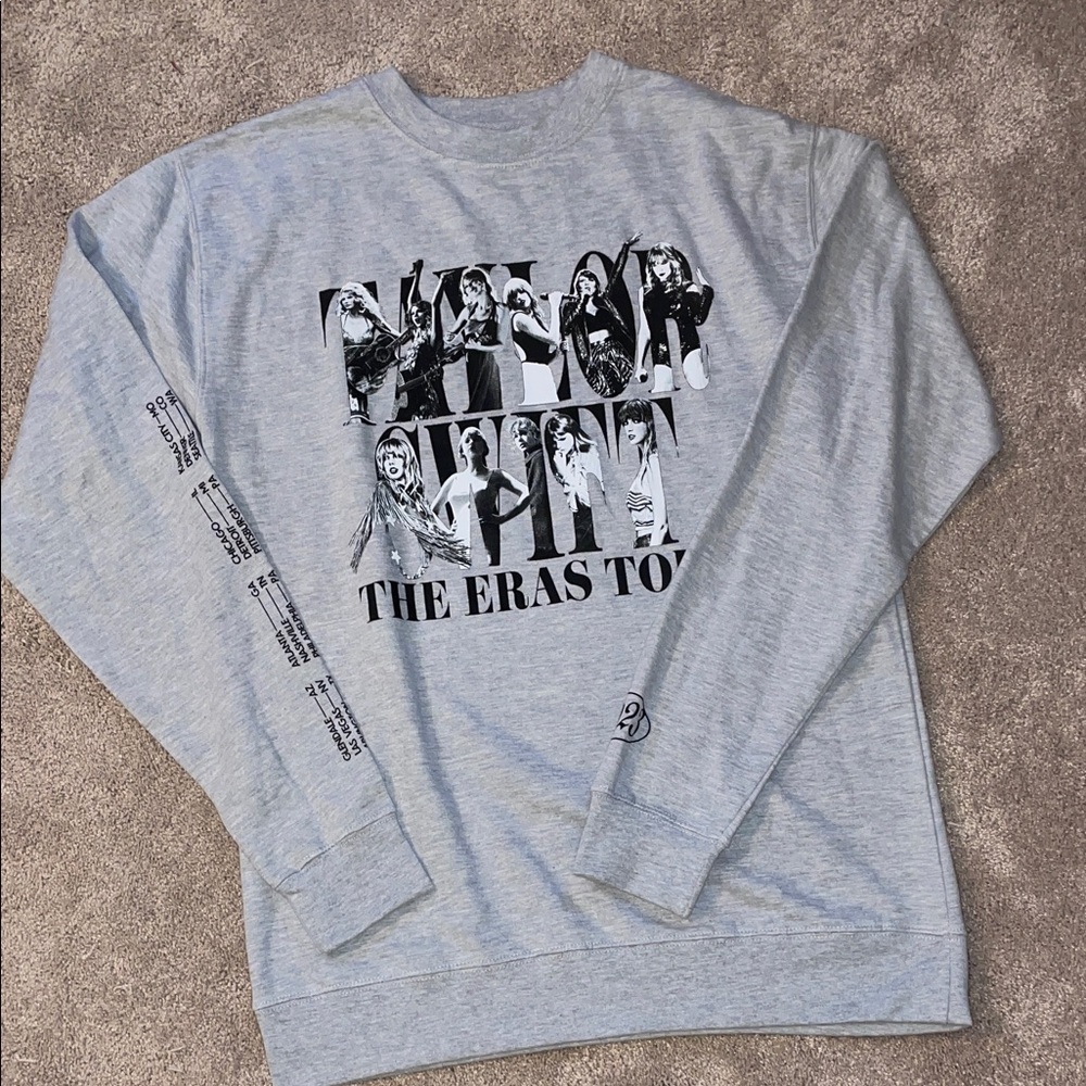 Taylor Swift Light Gray Eras Tour Crewneck Sweater